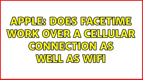 does facetime work on wifi.